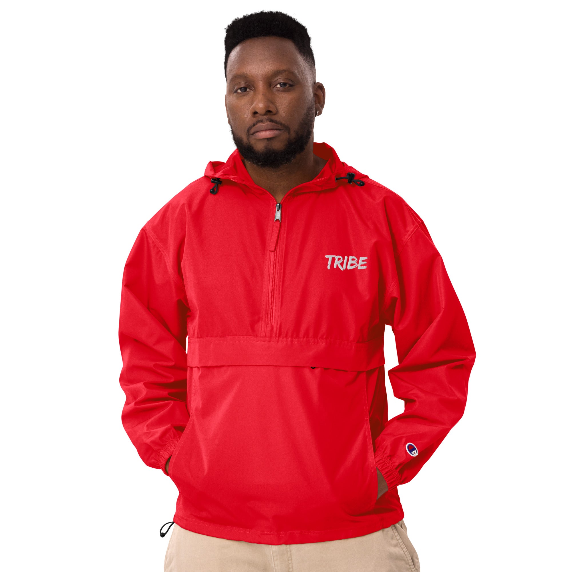 Champion packable store anorak jacket red